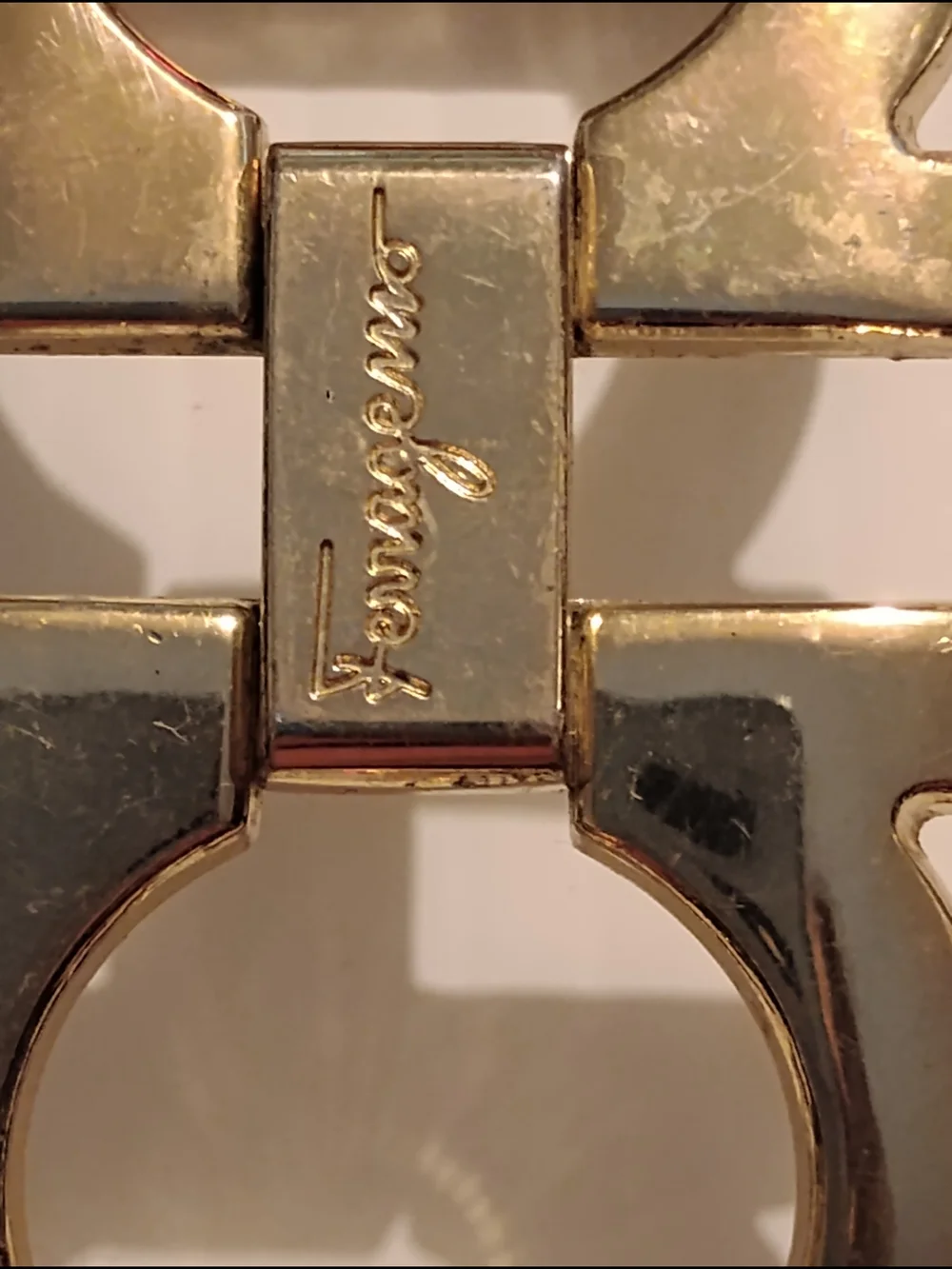 Salvatore Ferragamo Gold Gancini Belt Buckle